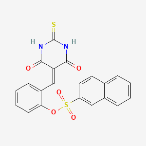 molecular formula C21H14N2O5S2 B5079154 2-[(4,6-dioxo-2-thioxotetrahydro-5(2H)-pyrimidinylidene)methyl]phenyl 2-naphthalenesulfonate 