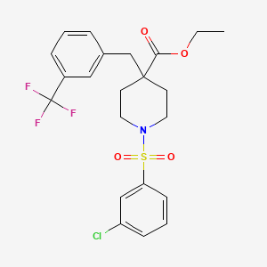 ethyl 1-[(3-chlorophenyl)sulfonyl]-4-[3-(trifluoromethyl)benzyl]-4-piperidinecarboxylate