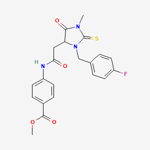 methyl 4-({[3-(4-fluorobenzyl)-1-methyl-5-oxo-2-thioxo-4-imidazolidinyl]acetyl}amino)benzoate