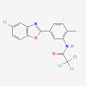 2,2,2-trichloro-N-[5-(5-chloro-1,3-benzoxazol-2-yl)-2-methylphenyl]acetamide