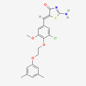 molecular formula C21H21ClN2O4S B5079235 5-{3-chloro-4-[2-(3,5-dimethylphenoxy)ethoxy]-5-methoxybenzylidene}-2-imino-1,3-thiazolidin-4-one 