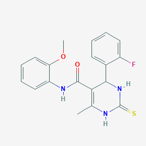 molecular formula C19H18FN3O2S B5079239 4-(2-fluorophenyl)-N-(2-methoxyphenyl)-6-methyl-2-thioxo-1,2,3,4-tetrahydro-5-pyrimidinecarboxamide 