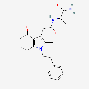 molecular formula C22H27N3O3 B5079254 N~2~-{[2-methyl-4-oxo-1-(2-phenylethyl)-4,5,6,7-tetrahydro-1H-indol-3-yl]acetyl}-L-alaninamide 