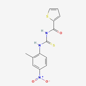 molecular formula C13H11N3O3S2 B5079280 N-{[(2-methyl-4-nitrophenyl)amino]carbonothioyl}-2-thiophenecarboxamide 