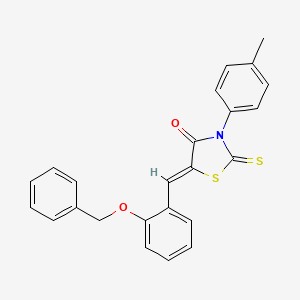 molecular formula C24H19NO2S2 B5079295 5-[2-(benzyloxy)benzylidene]-3-(4-methylphenyl)-2-thioxo-1,3-thiazolidin-4-one 