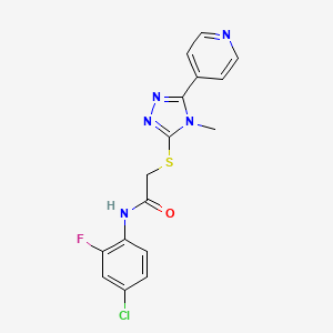 molecular formula C16H13ClFN5OS B5079311 N-(4-chloro-2-fluorophenyl)-2-{[4-methyl-5-(4-pyridinyl)-4H-1,2,4-triazol-3-yl]thio}acetamide 