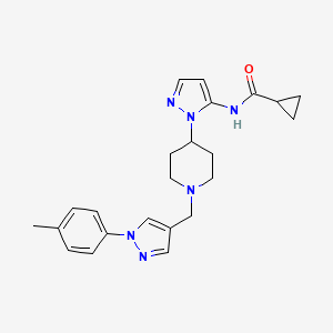 N-[1-(1-{[1-(4-methylphenyl)-1H-pyrazol-4-yl]methyl}-4-piperidinyl)-1H-pyrazol-5-yl]cyclopropanecarboxamide