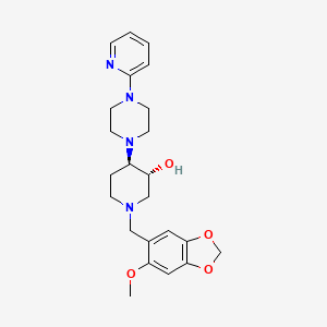 (3R*,4R*)-1-[(6-methoxy-1,3-benzodioxol-5-yl)methyl]-4-[4-(2-pyridinyl)-1-piperazinyl]-3-piperidinol