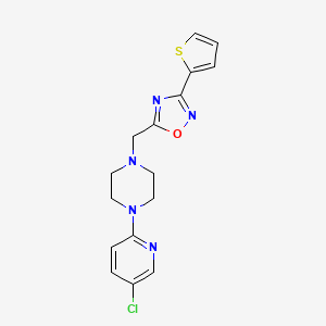 molecular formula C16H16ClN5OS B5079374 1-(5-chloro-2-pyridinyl)-4-{[3-(2-thienyl)-1,2,4-oxadiazol-5-yl]methyl}piperazine 