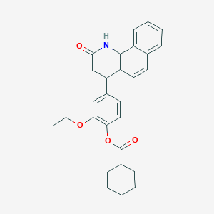 molecular formula C28H29NO4 B5079405 2-ethoxy-4-(2-oxo-1,2,3,4-tetrahydrobenzo[h]quinolin-4-yl)phenyl cyclohexanecarboxylate 