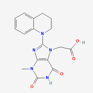 [8-(3,4-dihydro-1(2H)-quinolinyl)-3-methyl-2,6-dioxo-1,2,3,6-tetrahydro-7H-purin-7-yl]acetic acid