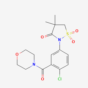 molecular formula C16H19ClN2O5S B5079466 2-[4-chloro-3-(4-morpholinylcarbonyl)phenyl]-4,4-dimethyl-3-isothiazolidinone 1,1-dioxide 