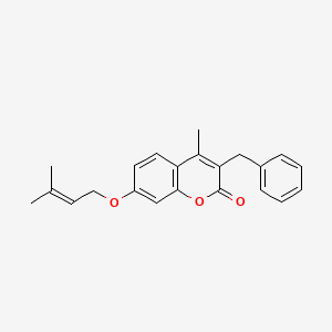 molecular formula C22H22O3 B5079480 3-benzyl-4-methyl-7-[(3-methyl-2-buten-1-yl)oxy]-2H-chromen-2-one 