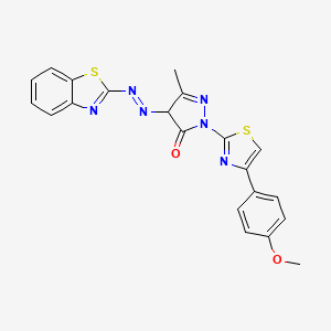 4-(1,3-benzothiazol-2-yldiazenyl)-2-[4-(4-methoxyphenyl)-1,3-thiazol-2-yl]-5-methyl-2,4-dihydro-3H-pyrazol-3-one