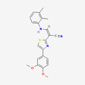 molecular formula C22H21N3O2S B5079551 2-[4-(3,4-dimethoxyphenyl)-1,3-thiazol-2-yl]-3-[(2,3-dimethylphenyl)amino]acrylonitrile 