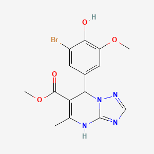 Methyl 7-(3-bromo-4-hydroxy-5-methoxyphenyl)-5-methyl-4,7-dihydro-[1,2,4]triazolo[1,5-a]pyrimidine-6-carboxylate