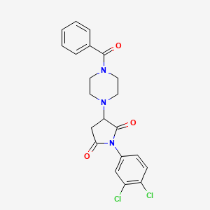 molecular formula C21H19Cl2N3O3 B5079593 3-(4-benzoyl-1-piperazinyl)-1-(3,4-dichlorophenyl)-2,5-pyrrolidinedione 