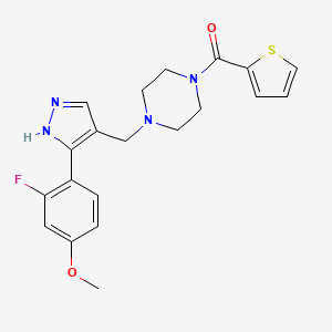 molecular formula C20H21FN4O2S B5079652 1-{[3-(2-fluoro-4-methoxyphenyl)-1H-pyrazol-4-yl]methyl}-4-(2-thienylcarbonyl)piperazine 