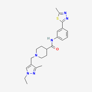 1-[(1-ethyl-3-methyl-1H-pyrazol-4-yl)methyl]-N-[3-(5-methyl-1,3,4-thiadiazol-2-yl)phenyl]-4-piperidinecarboxamide