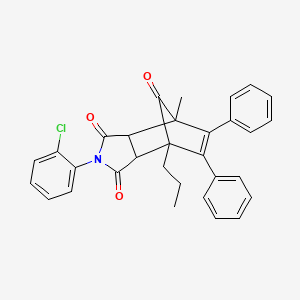 molecular formula C31H26ClNO3 B5079718 4-(2-chlorophenyl)-1-methyl-8,9-diphenyl-7-propyl-4-azatricyclo[5.2.1.0~2,6~]dec-8-ene-3,5,10-trione 