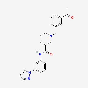 1-(3-acetylbenzyl)-N-[3-(1H-pyrazol-1-yl)phenyl]-3-piperidinecarboxamide