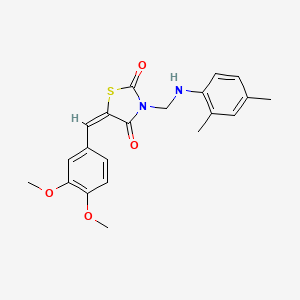 molecular formula C21H22N2O4S B5079788 5-(3,4-dimethoxybenzylidene)-3-{[(2,4-dimethylphenyl)amino]methyl}-1,3-thiazolidine-2,4-dione 