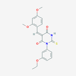 5-(2,4-dimethoxybenzylidene)-1-(3-ethoxyphenyl)-2-thioxodihydro-4,6(1H,5H)-pyrimidinedione