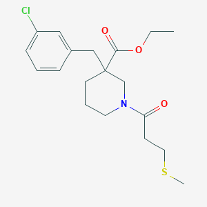 ethyl 3-(3-chlorobenzyl)-1-[3-(methylthio)propanoyl]-3-piperidinecarboxylate