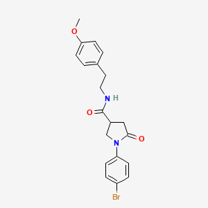 molecular formula C20H21BrN2O3 B5079858 1-(4-bromophenyl)-N-[2-(4-methoxyphenyl)ethyl]-5-oxo-3-pyrrolidinecarboxamide 