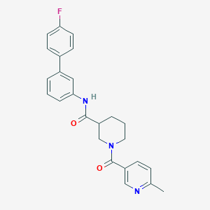 molecular formula C25H24FN3O2 B5079902 N-(4'-fluoro-3-biphenylyl)-1-[(6-methyl-3-pyridinyl)carbonyl]-3-piperidinecarboxamide 