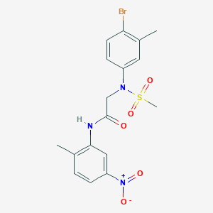 molecular formula C17H18BrN3O5S B5079956 N~2~-(4-bromo-3-methylphenyl)-N~1~-(2-methyl-5-nitrophenyl)-N~2~-(methylsulfonyl)glycinamide 