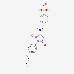 molecular formula C20H23N3O5S B5080005 4-({[2,5-dioxo-1-(4-propoxyphenyl)-3-pyrrolidinyl]amino}methyl)benzenesulfonamide 