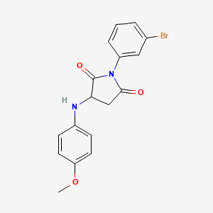 molecular formula C17H15BrN2O3 B5080013 1-(3-bromophenyl)-3-[(4-methoxyphenyl)amino]-2,5-pyrrolidinedione 