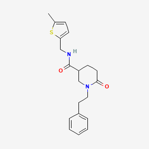 molecular formula C20H24N2O2S B5080040 N-[(5-methyl-2-thienyl)methyl]-6-oxo-1-(2-phenylethyl)-3-piperidinecarboxamide 