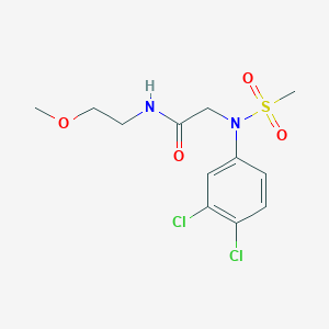 molecular formula C12H16Cl2N2O4S B5080080 N~2~-(3,4-dichlorophenyl)-N~1~-(2-methoxyethyl)-N~2~-(methylsulfonyl)glycinamide 