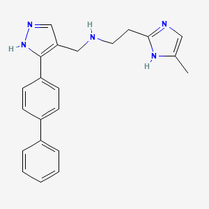 N-{[3-(4-biphenylyl)-1H-pyrazol-4-yl]methyl}-2-(4-methyl-1H-imidazol-2-yl)ethanamine