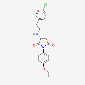 molecular formula C20H21ClN2O3 B5080116 3-{[2-(4-chlorophenyl)ethyl]amino}-1-(4-ethoxyphenyl)-2,5-pyrrolidinedione 