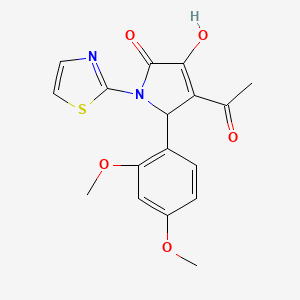 4-acetyl-5-(2,4-dimethoxyphenyl)-3-hydroxy-1-(1,3-thiazol-2-yl)-1,5-dihydro-2H-pyrrol-2-one