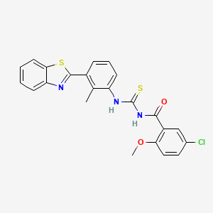 molecular formula C23H18ClN3O2S2 B5080147 N-({[3-(1,3-benzothiazol-2-yl)-2-methylphenyl]amino}carbonothioyl)-5-chloro-2-methoxybenzamide 