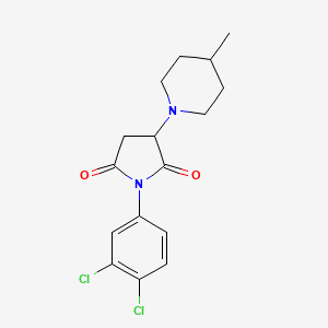 molecular formula C16H18Cl2N2O2 B5080200 1-(3,4-dichlorophenyl)-3-(4-methyl-1-piperidinyl)-2,5-pyrrolidinedione 