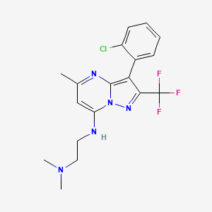 molecular formula C18H19ClF3N5 B5080219 N'-[3-(2-chlorophenyl)-5-methyl-2-(trifluoromethyl)pyrazolo[1,5-a]pyrimidin-7-yl]-N,N-dimethyl-1,2-ethanediamine 