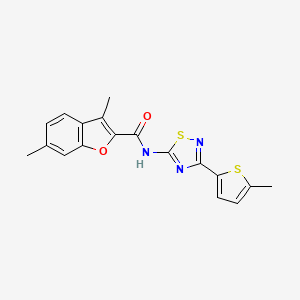 3,6-dimethyl-N-[3-(5-methyl-2-thienyl)-1,2,4-thiadiazol-5-yl]-1-benzofuran-2-carboxamide