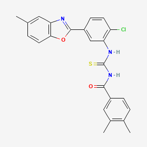 N-({[2-chloro-5-(5-methyl-1,3-benzoxazol-2-yl)phenyl]amino}carbonothioyl)-3,4-dimethylbenzamide