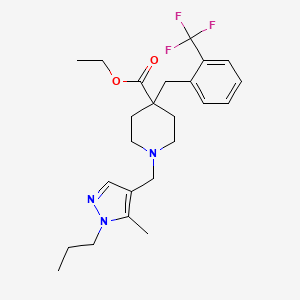 ethyl 1-[(5-methyl-1-propyl-1H-pyrazol-4-yl)methyl]-4-[2-(trifluoromethyl)benzyl]-4-piperidinecarboxylate