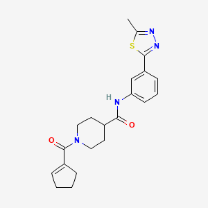 1-(1-cyclopenten-1-ylcarbonyl)-N-[3-(5-methyl-1,3,4-thiadiazol-2-yl)phenyl]-4-piperidinecarboxamide