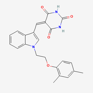 5-[[1-[2-(2,4-Dimethylphenoxy)ethyl]indol-3-yl]methylidene]-1,3-diazinane-2,4,6-trione