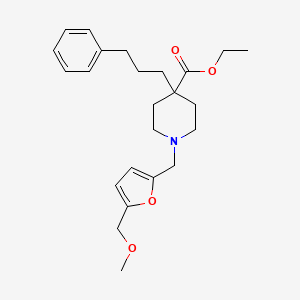 molecular formula C24H33NO4 B5080304 ethyl 1-{[5-(methoxymethyl)-2-furyl]methyl}-4-(3-phenylpropyl)-4-piperidinecarboxylate 