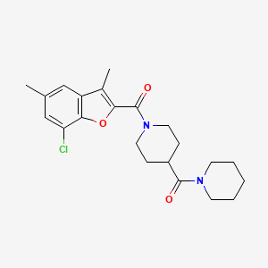 1-[(7-chloro-3,5-dimethyl-1-benzofuran-2-yl)carbonyl]-4-(1-piperidinylcarbonyl)piperidine