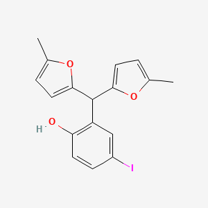 2-[bis(5-methyl-2-furyl)methyl]-4-iodophenol