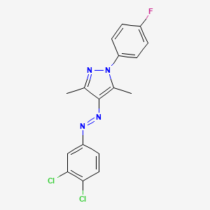 4-[(E)-(3,4-dichlorophenyl)diazenyl]-1-(4-fluorophenyl)-3,5-dimethyl-1H-pyrazole